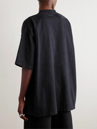 VETEMENTS - Oversized Printed Distressed Cotton-Jersey T-Shirt - Black