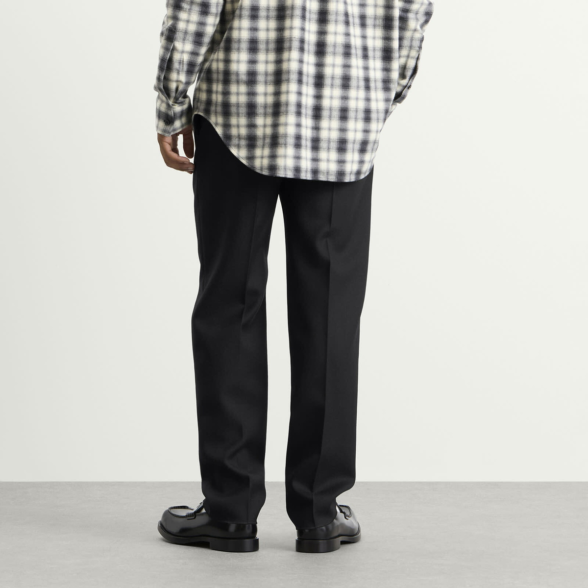 Balenciaga Men's Wool Gabardine Tailored Trousers in Black