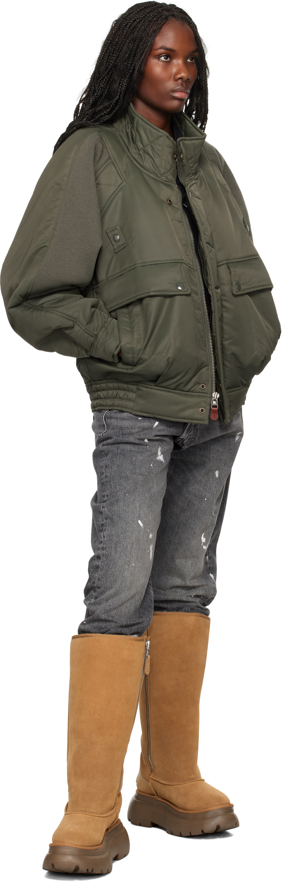 R13 Brown Tall Chunky Shearling Boots