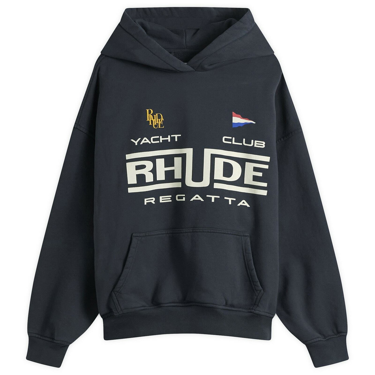 Rhude Men's Regatta Club Hoodie in Vintage Black/White