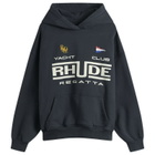 Rhude Men's Regatta Club Hoodie in Vintage Black/White