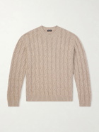 Zegna - Cable-Knit Linen, Cashmere and Silk-Blend Sweater - Neutrals