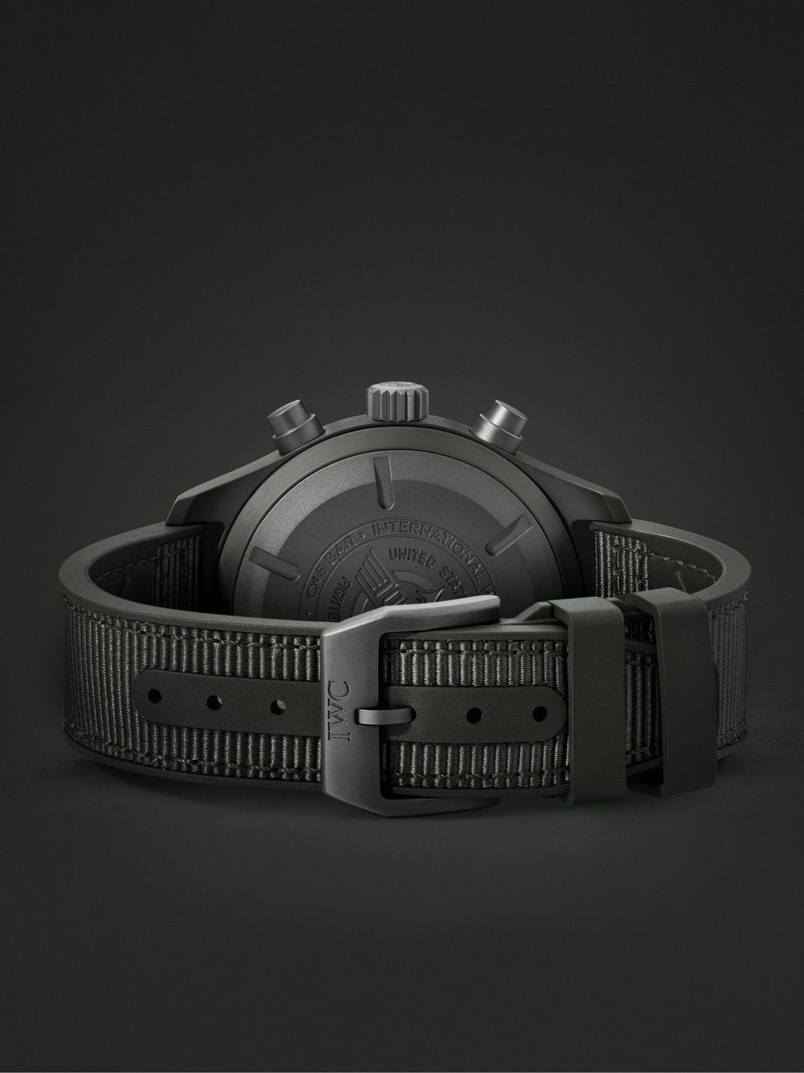 IWC Schaffhausen - Pilot’s Top Gun Woodland Automatic Chronograph 44.5mm Ceramic, Webbing and Rubber Watch, Ref. No. IWIW389106