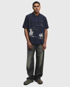 One of these Days INTO THE DISTANCE CAMP SHIRT Blue Mens Shortsleefe