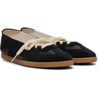 Maison Margiela Black Replica Soft Laced Ballerina Flats
