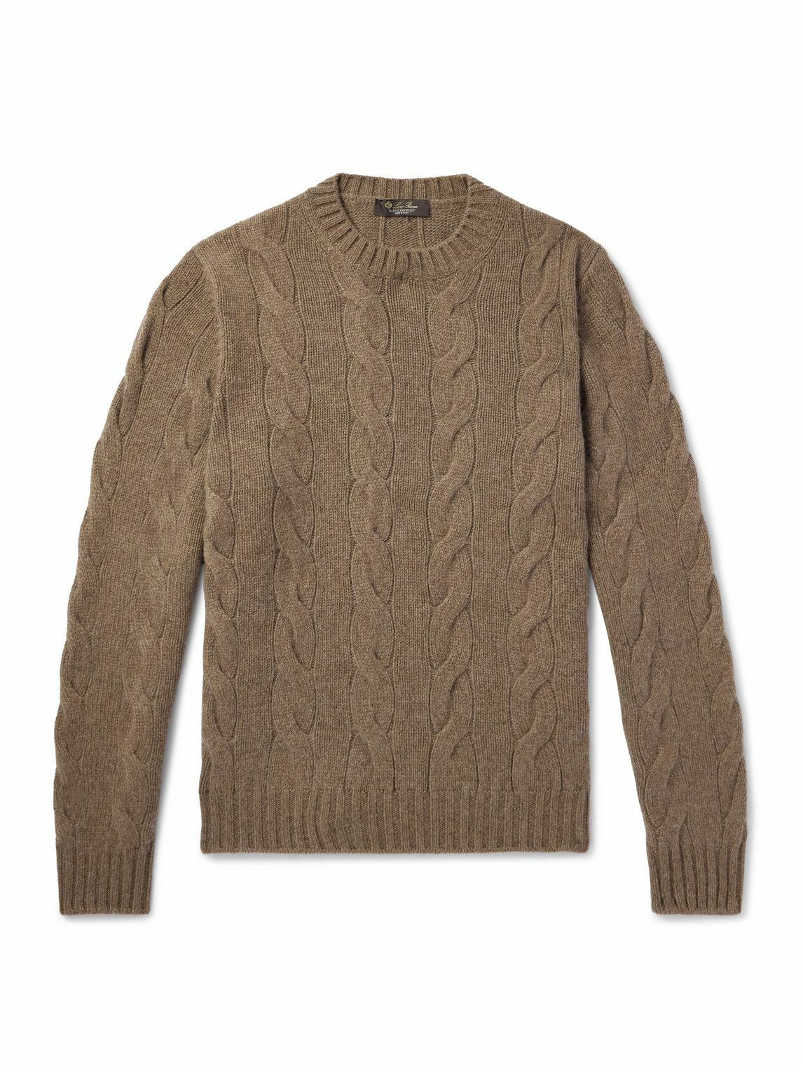 Loro Piana - Napier Cable-Knit Baby Cashmere Sweater - Brown Loro