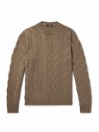 Loro Piana - Napier Cable-Knit Baby Cashmere Sweater - Brown