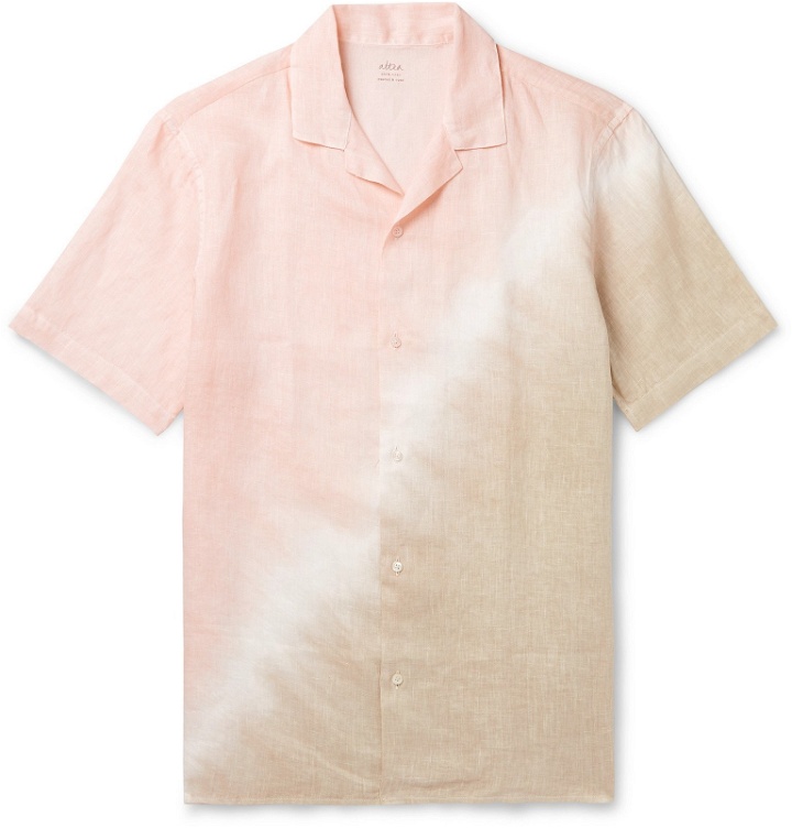Photo: Altea - Camp-Collar Tie-Dyed Linen Shirt - Pink