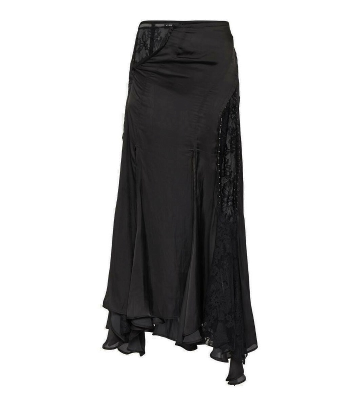 Photo: Y/Project Lace-trimmed asymmetric maxi skirt