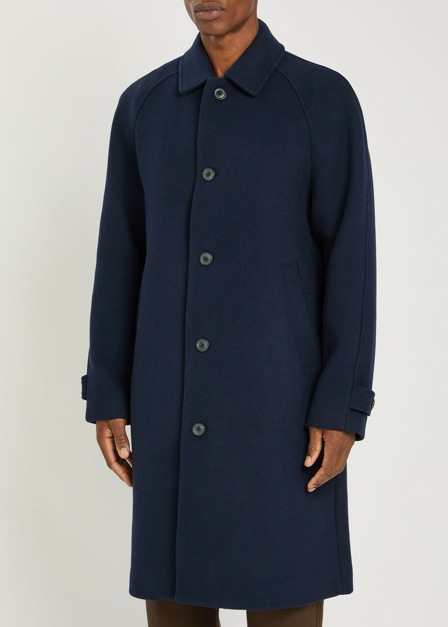 Les Deux Michael Wool-blend Coat Navy