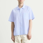 Folk Men's Gabe Short Sleeve Shirt in Light Blue Textured