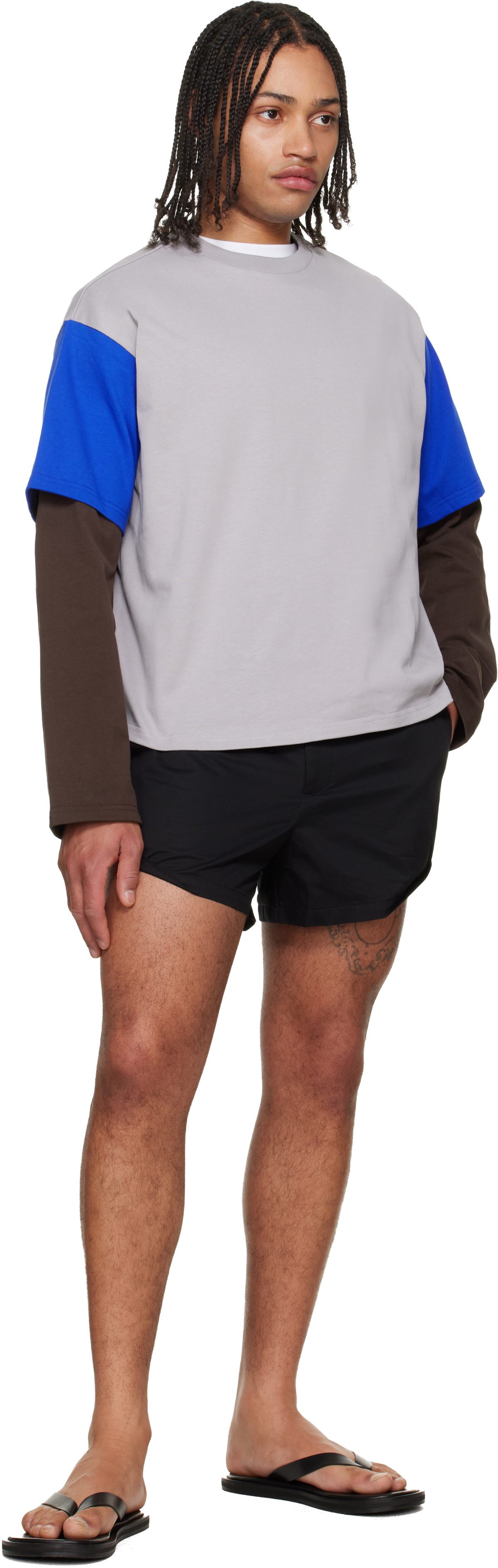 LII Gray Contrast Sleeve T-shirt