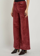 Free People Kellee Wide-leg Corduroy Trousers Red