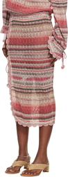 Isabel Marant Pink Noryane Cotton Sunrise Net Midi Skirt
