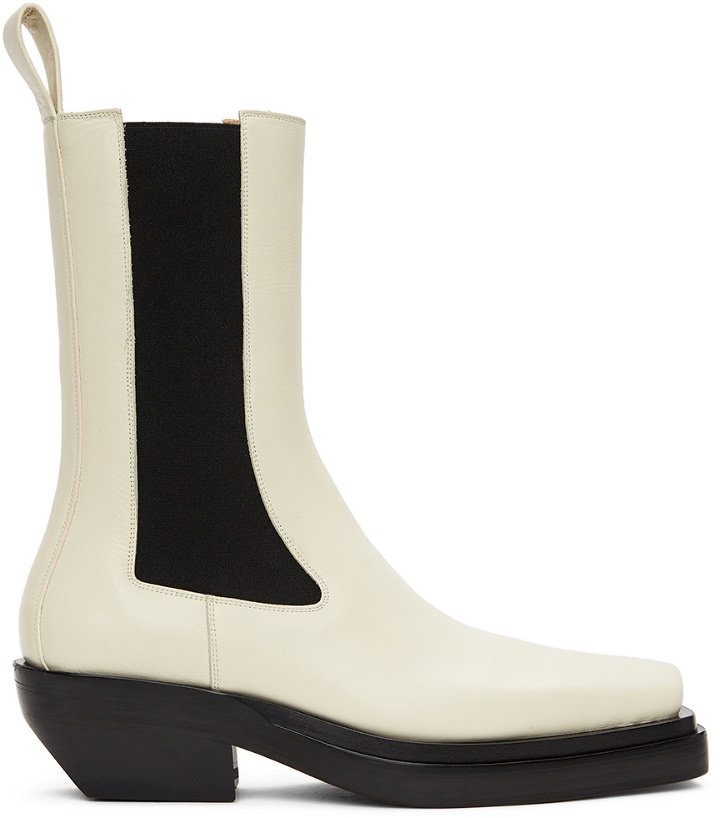 Photo: Bottega Veneta Off-White 'The Lean' Chelsea Boots
