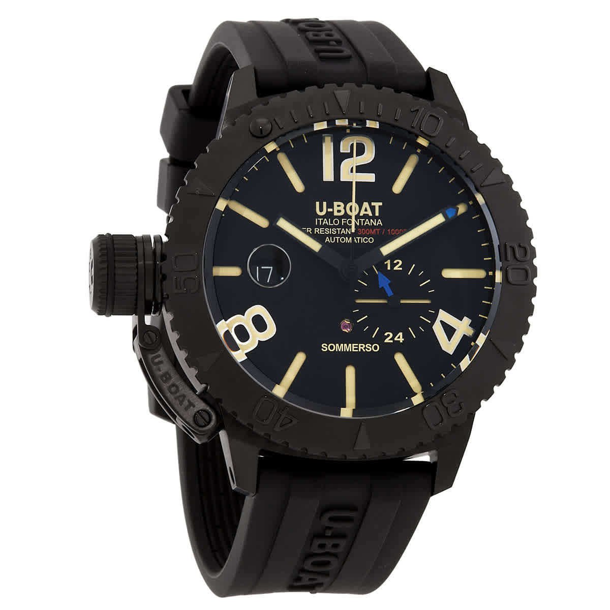 U-Boat Lefty Sommerso DLC Automatic Black Dial Mens Watch 9015