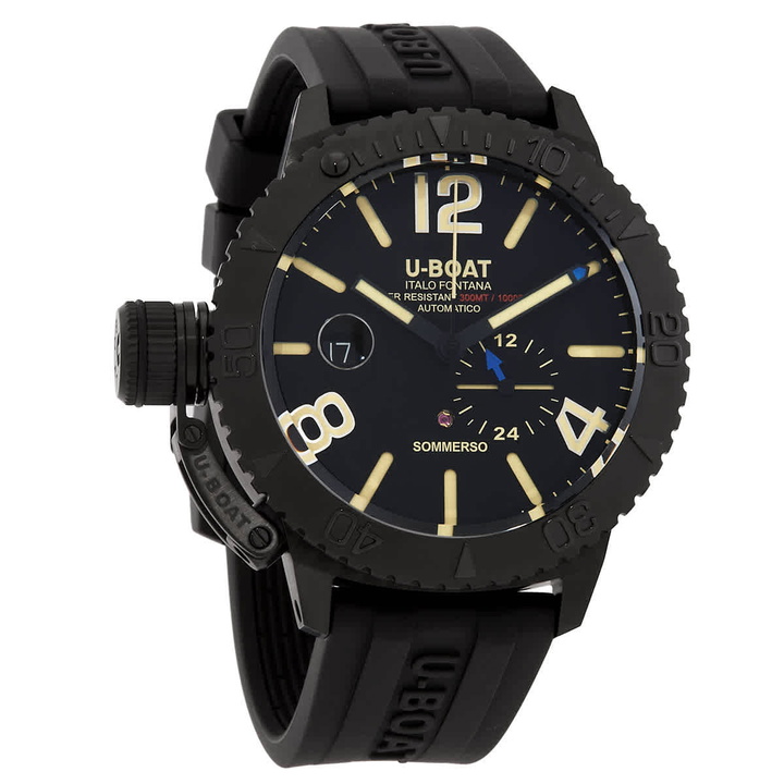 Photo: U-Boat Lefty Sommerso DLC Automatic Black Dial Mens Watch 9015
