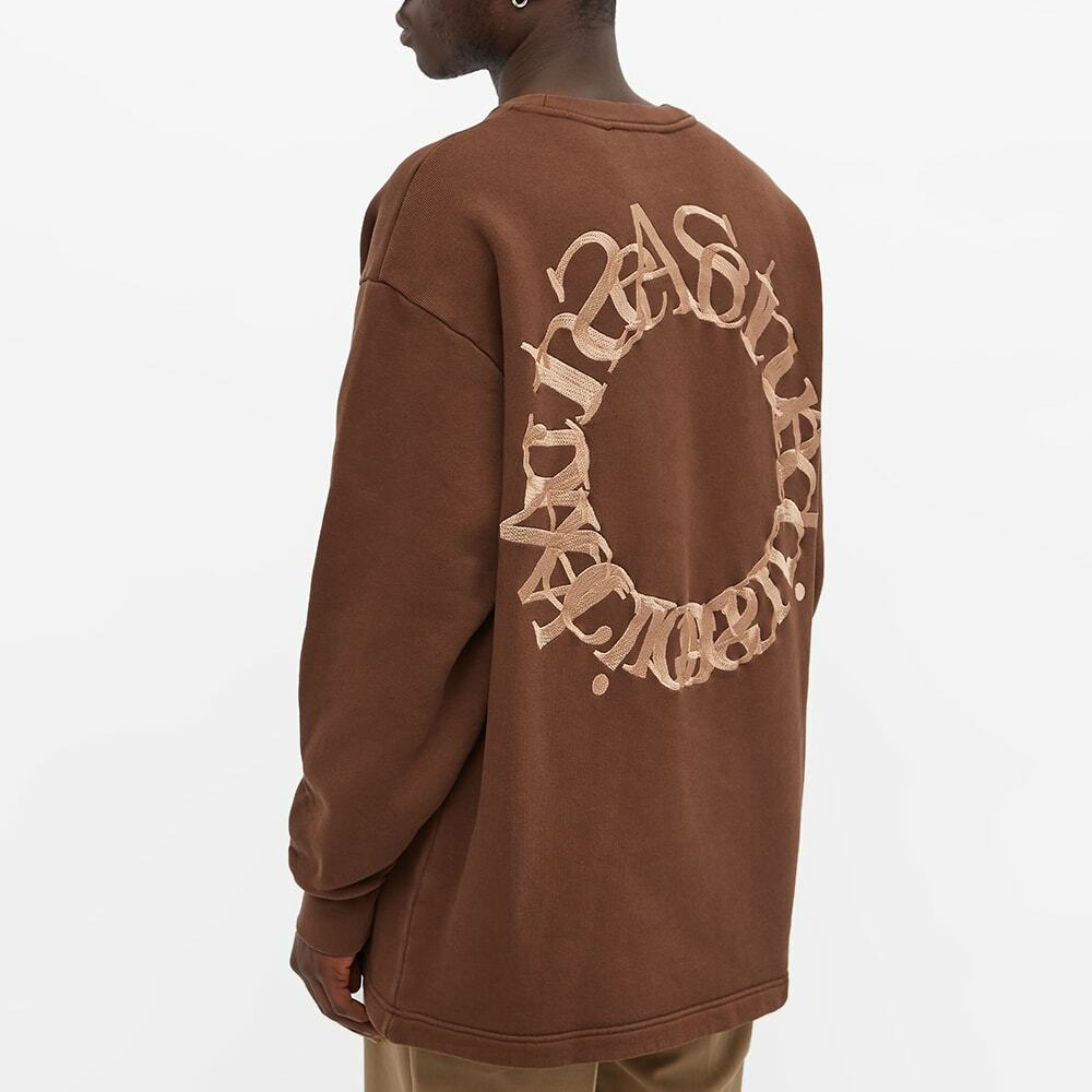 Acne Studios Men's Fin Circle Logo Crew Sweat in Chocolate Brown