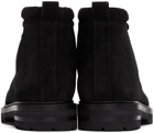 Manolo Blahnik Black Suede Calaurio Lace-Up Boots