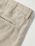 Boglioli - Straight-Leg Pleated Linen Shorts - Neutrals