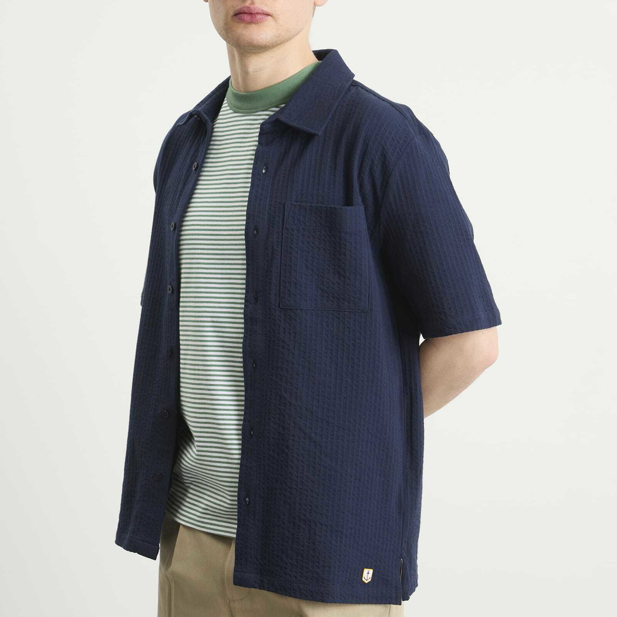 Armor-Lux Men's Short Sleeve Shirt in Marine Deep