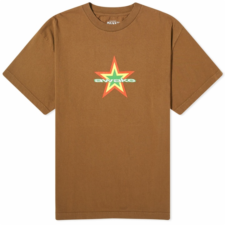 Photo: Awake NY Men's Star Logo T-Shirt in Chocolate