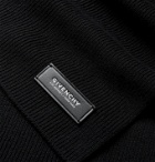 GIVENCHY - Logo-Detailed Ribbed Wool and Cashmere-Blend Scarf - Black