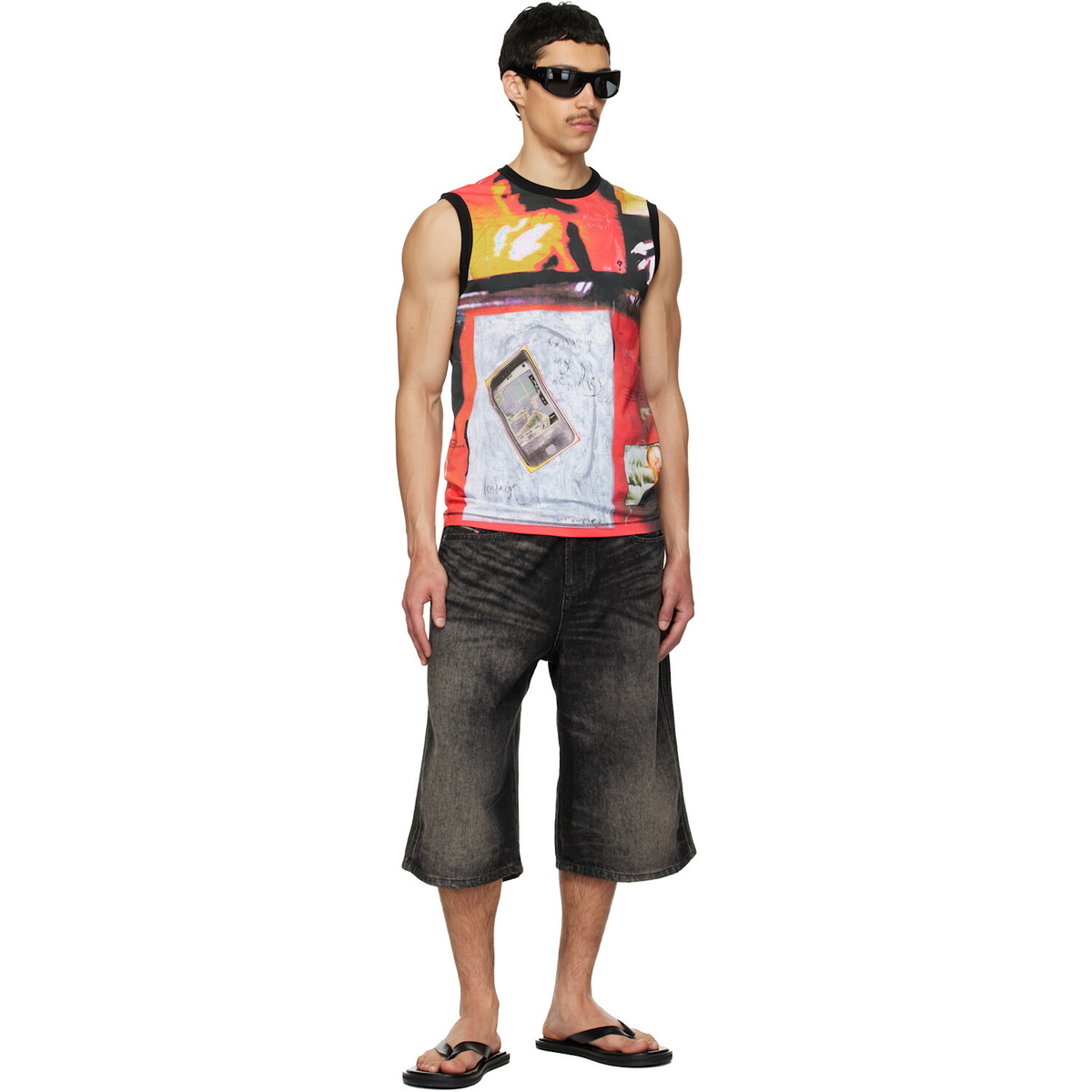 Diesel Red & Black T-Hessa Tank Top