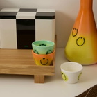 Frizbee Ceramics Super Cup Kawaii - 75ml in Light Green Pomme Gradient Smile 