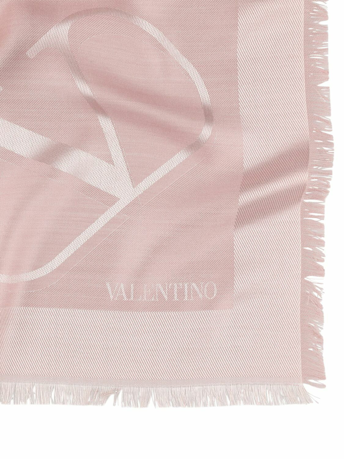 Valentino Garavani VLogo Signature cashmere-silk shawl - Grey