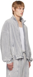 Alexander Wang Gray Embossed Logo Track Jacket