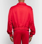 AMIRI - Leather-Trimmed Tech-Jersey Track Jacket - Men - Red