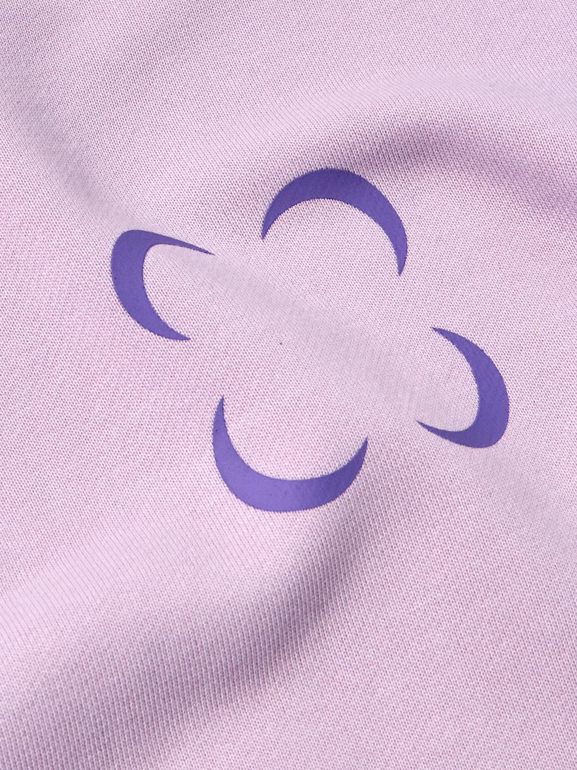 SAIF UD DEEN - Cold-Dyed Logo-Print Cotton-Jersey Sweatshirt - Purple