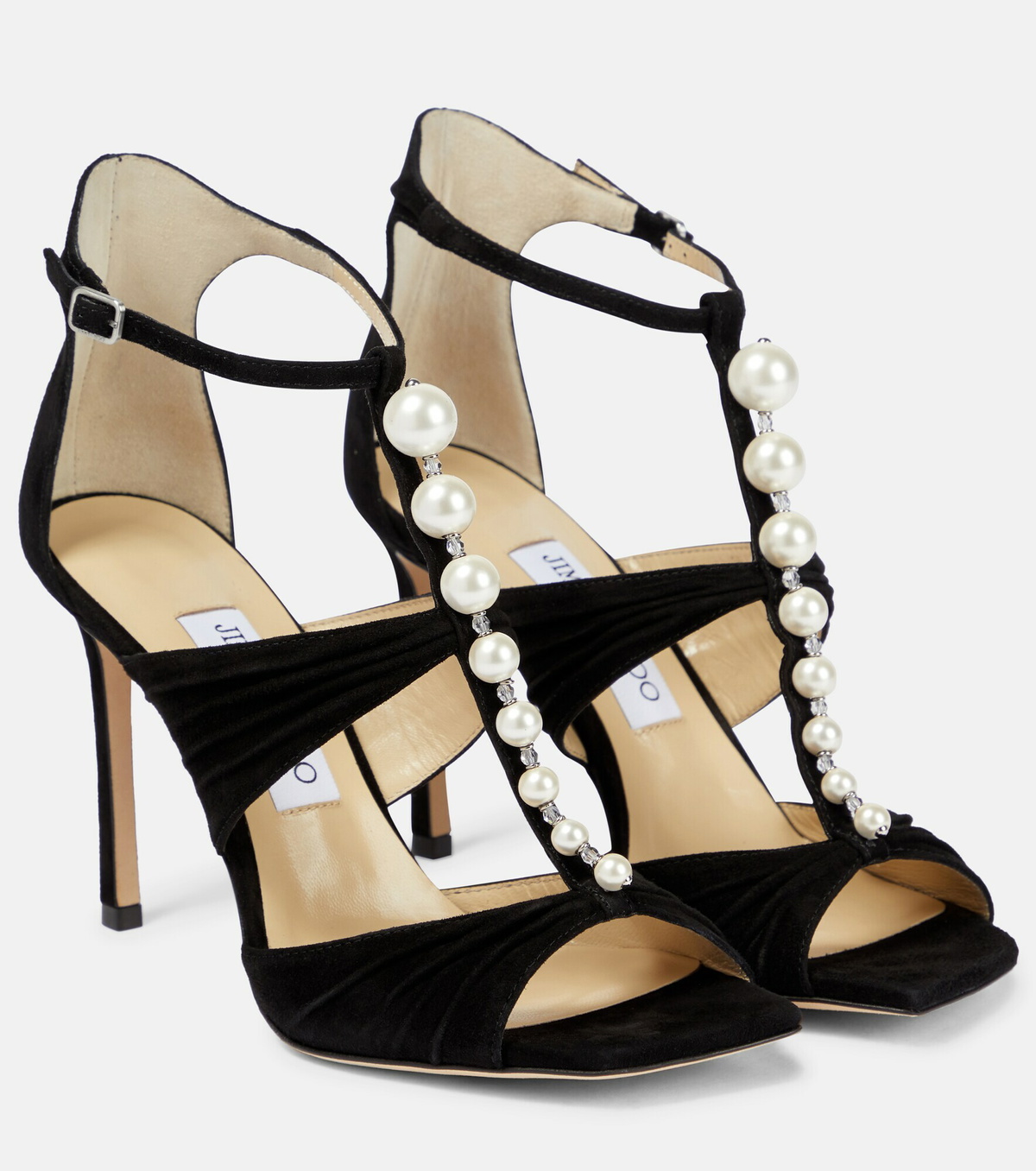 Azia 95 Embellished Stilettos with Ankle Strap