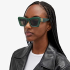 Loewe Eyewear Women's Loewe Cat Eye Sunglasses in Shiny Dark Green/Brown 