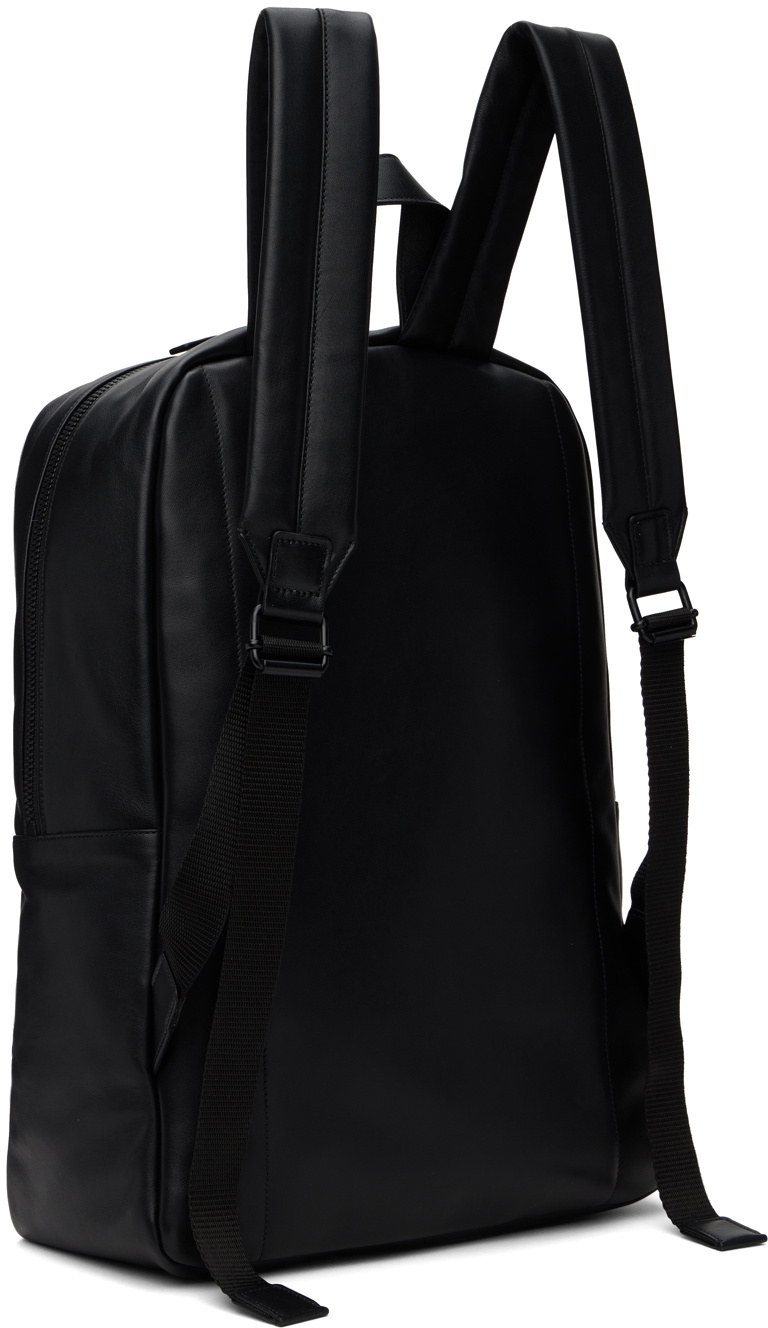 Common Projects Black Soft Leather Simple Backpack