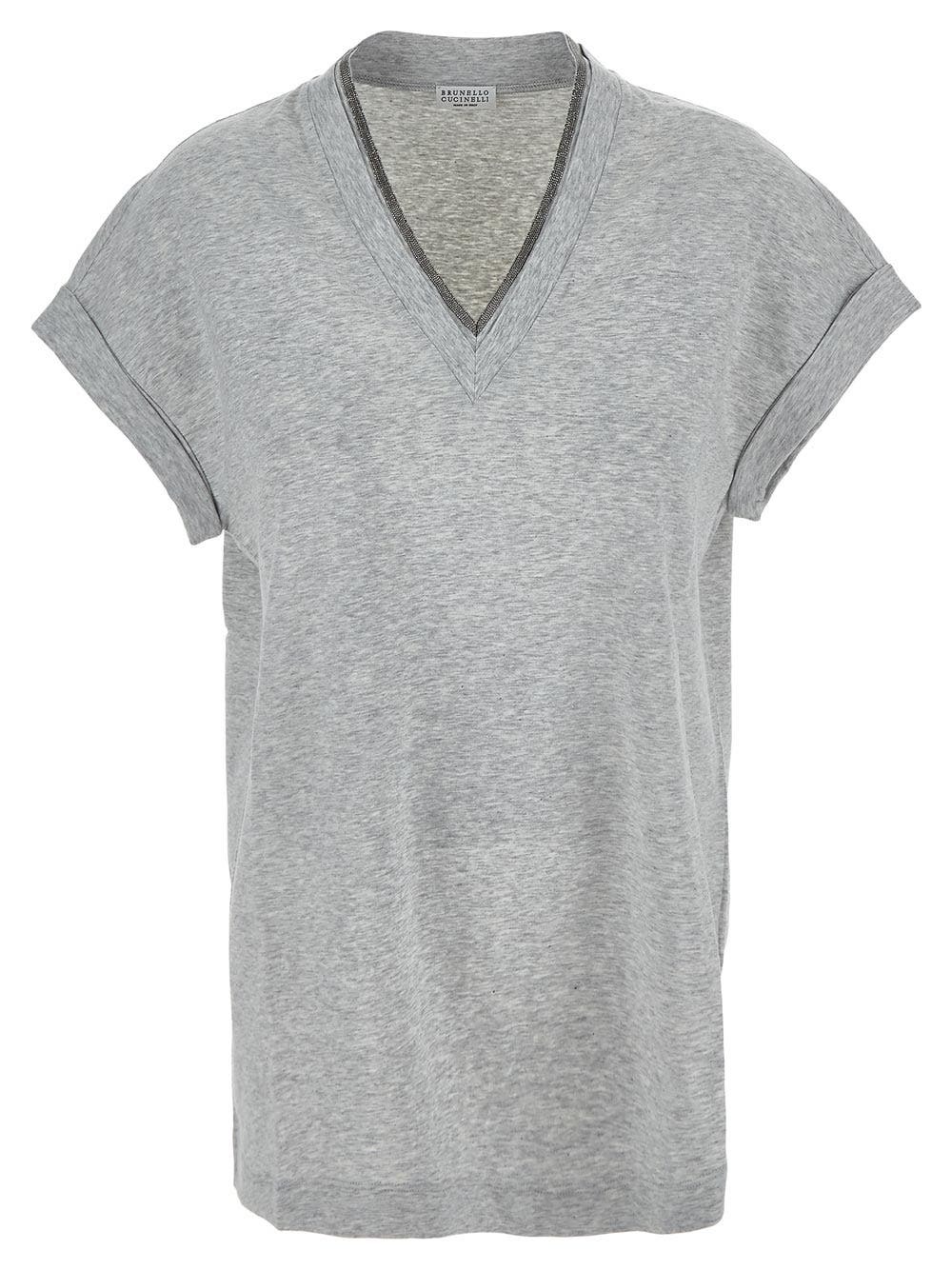 BRUNELLO CUCINELLI RIBBED JERSEY TANK TOP WITH SHINY TAB