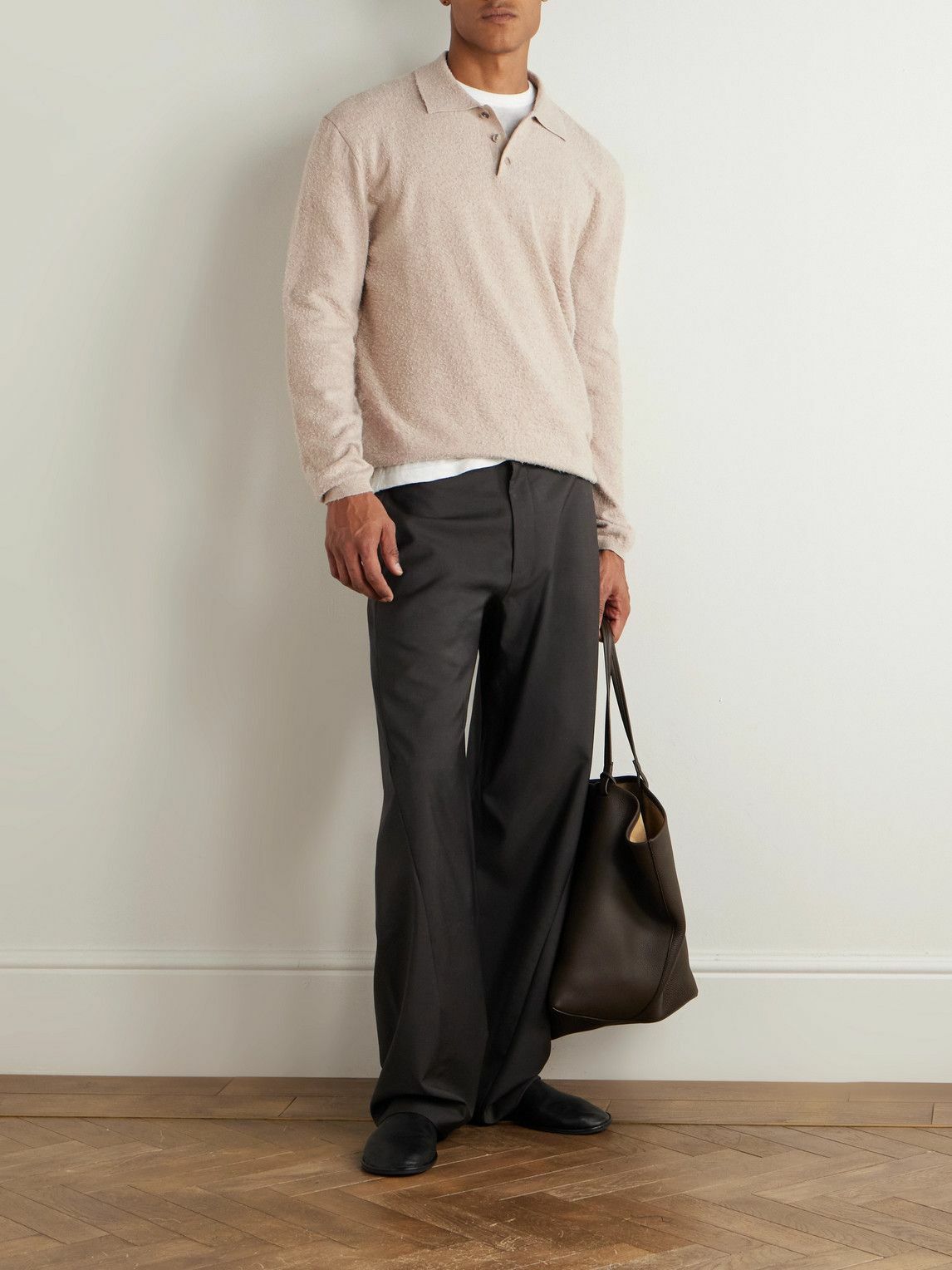 The Row - Almot Brushed-Cotton Polo Shirt - Neutrals