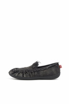 Diesel D-Shock-Distressed denim loafers - Mocassins and Mules Mens in Black