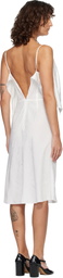 MM6 Maison Margiela Off-White Folded Jacquard Slip Midi Dress