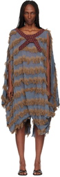 Kiko Kostadinov Blue & Brown Rossi Midi Dress
