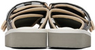 Suicoke White & Gray MOTO-PO Sandals