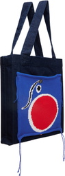 Charles Jeffrey LOVERBOY Navy Knit Patch Tote