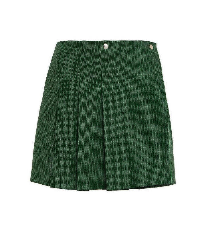 Photo: Plan C Pleated wool-blend miniskirt