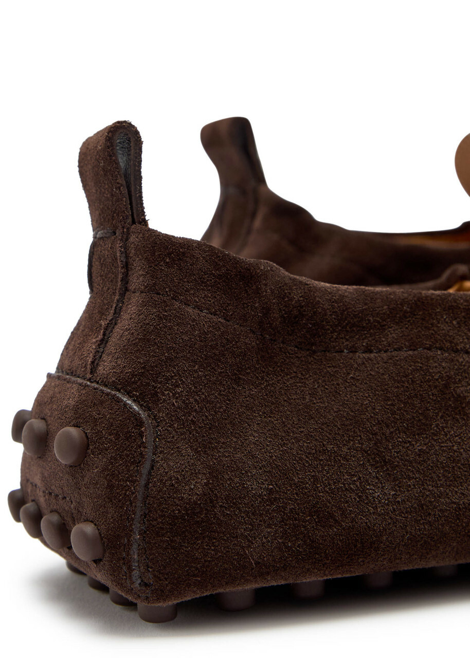 Tods Gomma Suede Loafers Brown