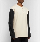 Fear of God - Oversized Colour-Block Loopback Cotton-Jersey Henley T-Shirt - Cream
