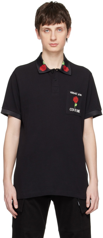 Photo: Versace Jeans Couture Black Floral Polo