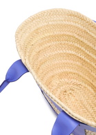 Demellier Santorini Leather and Raffia Basket bag - Blue - One Size