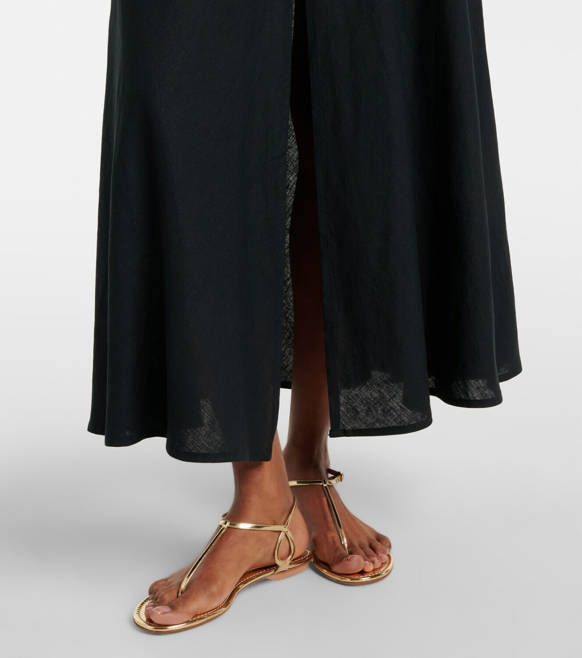 ViX Paula Hermanny Hailey halterneck linen-blend midi dress