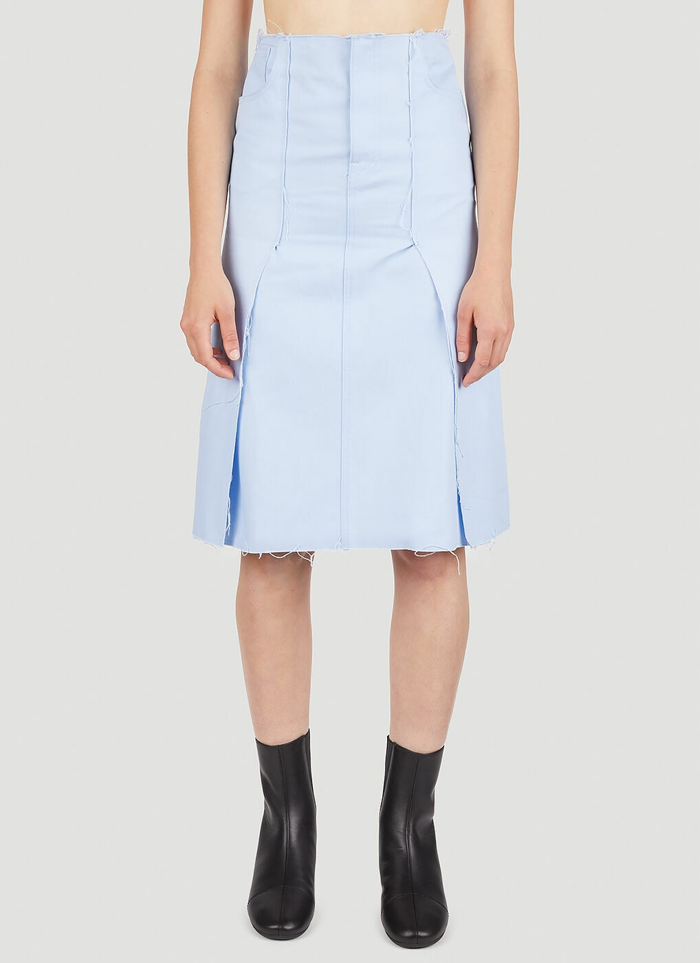 Raf Simons - Panel Denim Skirt in Blue Raf Simons
